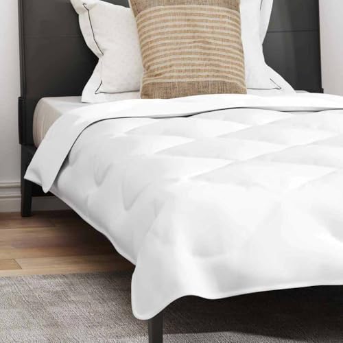Duvet avec oreiller 2 pcs blanc microfibre au gonflant hôtelier prestige