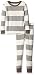 Burt's Bees Kids Boys' Toddler Boys' Organic Pj Set, Charcoal Cuff Rugby Stripe, 3 Toddler