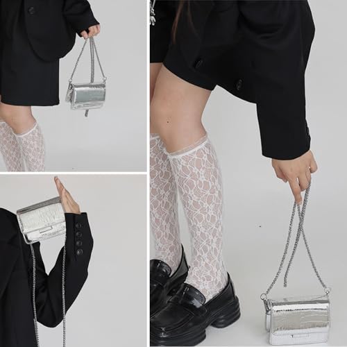 Image of Small Crossbody Purse Bag for Women,Y2K Cute Metallic Croc Handbag