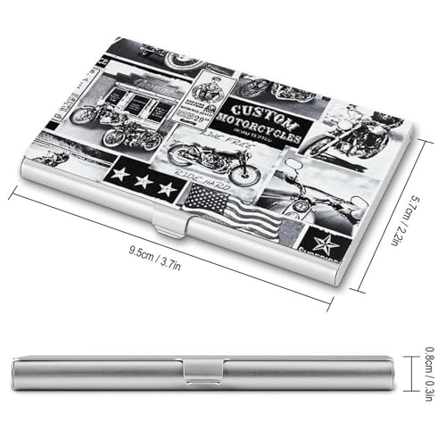 Vintage Motorcycles Business Card Holder Alloy Multi Wallet Credit Card ID Pocket Name Case2
