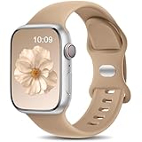Charlam Compatible con Correa Apple Watch 40mm 41mm 38mm 42mm (Serie 11 10) para Mujer Hombre, Deportiva de Silicona Correas para iWatch SE Series 11 10 9 8 7 6 5 4 3 2 1 SE 3, Té con leche
