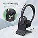 Yealink BH70 with Stand Wireless Bluetooth Headset with Microphone for Work, up to 35h Talking Battery Life, 3 Noise Cancellation Mics, Teams Certified, ≤90min Fast Charging, NO Power Adapter Needed