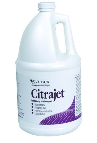 Alconox 2001 Citrajet Low-Foaming Phosphate-Free Concentrated Liquid Cleaner and Metal Brightener, 1 gallon Plastic Bottle