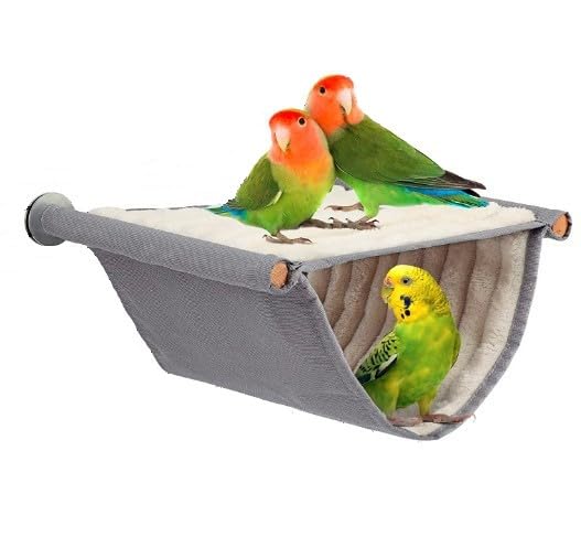 Joayuezo Hamster Hammock House Mouse Rat Hanging Swing Warm Bed Cage Accessories for Mouse Chinchilla Rat (Grey,L)