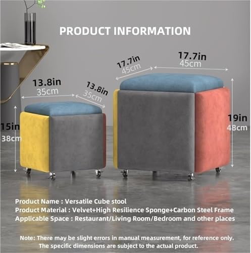 Tabouret cube 5 en 1 pour petits espaces : résolvez le manque de sièges au salon