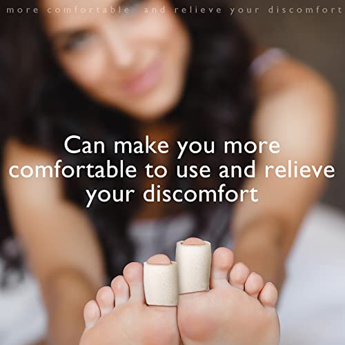 Image of Tondiamo 6 Pcs Foam Toe Sleeves Protector Cuttable Tube, Large, Beige | Foam Bandages Cuttable Tube Toe Cushion Covers, Foot Protection for Feet, Bunion, Hammer, Callus Corn, Bliste, Pain