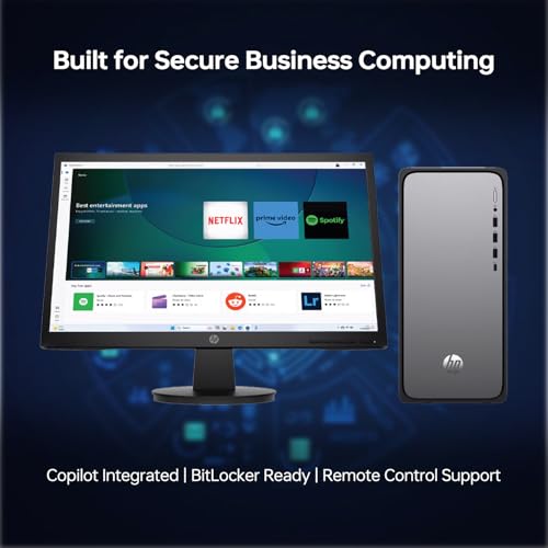 Image of HP OmniDesk Premium Tower Desktop, Core i7-14700, 32+32GB RAM, 2TB SSD, Wi-Fi 6, HDMI, USB-C, Windows 11 Pro, Wired Keyboard & Mouse, 2-Monitor Support 4K, Black, Bundle with ADATA 512GB External SSD