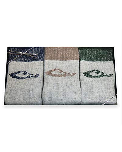 Drake Unisex-Adult Gift Box Merino Wool Heavyweight Crew Boot Socks 3 Pair Pack, Assorted, Large2