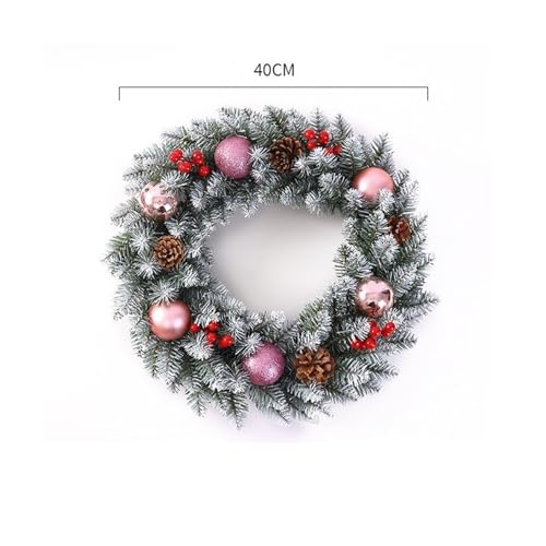 Couronne de Noël de porte extérieure rouge lot de 2 suspensions durables et légères - 4