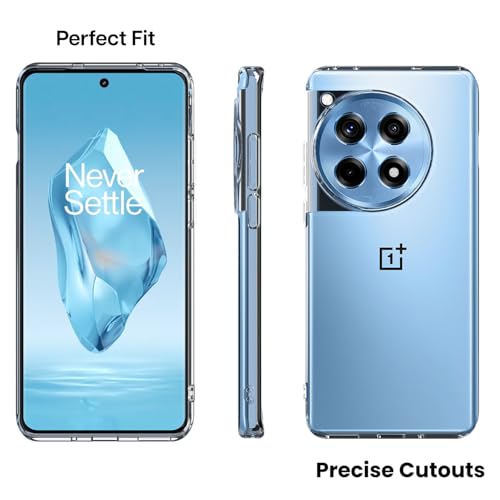 Image of KAPAVER Hybrid Crystal Clear Back Cover Case for OnePlus 12R | Protective Shockproof Hard PC Soft Flexible TPU Cover