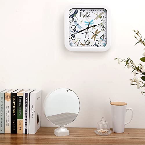 Pendule murale silencieuse libellule moderne avec mécanisme sans tic-tac - 5
