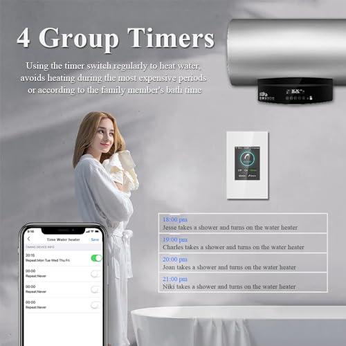 Lanbon L8-HB 4400W/20A Water Heater Smart Switch, Preset Any/30/60 Mins Boiler Timer thumb #2