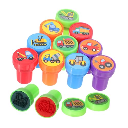 GARVALON Tampons de Scrapbooking Camions de Chantier Lot 20 Pièces en Plastique pour Garçon et Filles Tampons Créatifs DIY Engin Chantier pour Loisirs...