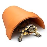 Clioran Reptile Hideout Cave, Turtle Habitat Hide Decoration, Terrarium Clay Accessories Hides and Caves, Reptile Tank Cavern Hideaway, Great for Tortoise Fish Gecko Bearded Dragon Snake Hermit Crab