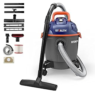 Stealth 5 Gallon Wet Dry Vacuum, Powerful 5.5 Peak HP Motor, 3 in 1 Multifunctional Portable Shop Vacuum with Blower, Ideal for Home, Garage, Basement, Jobsite, EMV051, Dark Gray (B097LY6CBM)