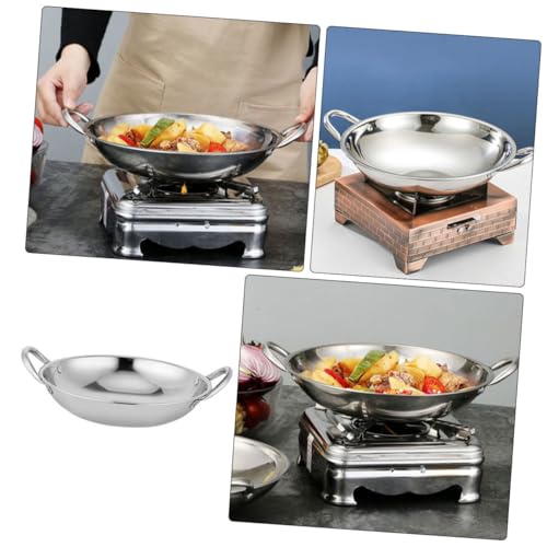 Olla Wok de Acero Inoxidable con Dos Mangos y Fondo Redondo miniatura 7