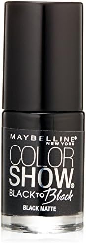 Maybelline (Black Matte) - Maybelline New York Colour Show Black To Black Nail Colour, Black Matte, 0.23 Fluid Ounce