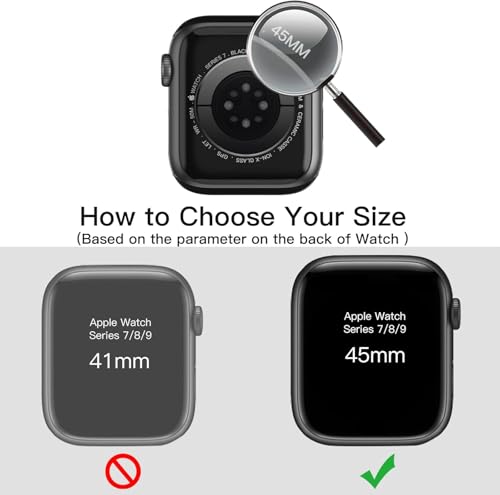 Image of Case with Screen Protector for Apple Watch Series 9 8 7 45mm, Overall Protective Cover, Built-in Tempered Glass Film High Sensitivity, 3 Pack (Black)