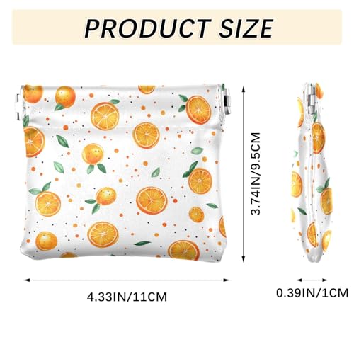 Coin Purse for Women Polka Dot Orange Pattern Coin Pouch Change Holder PU Leather Mini Wallet Portable Coin Bag Money Pocket3