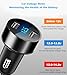 LIHAN 2 USB Car Charger,12V/24V Voltage Meter, Output 4.8A, Cigarette Lighter Plug Adapter Compatible with iPhone,iPad, Samsung, USB Charging Devices, Black