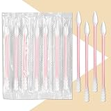 300 Count Cotton Swabs Individually Wrapped, Travel Cotton Swabs, Cotton Stick, Spiral Pointed Cotton Swab, Round Tip Cotton Swab, Individually Wrapped Double Tipped Cotton Swabs for Ear,Makeup