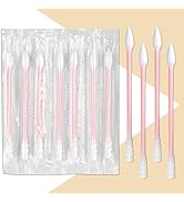 500 Count Individually Wrapped Cotton Swabs, Travel Cotton Swabs, Cotton Stick, Spiral Pointed Co...