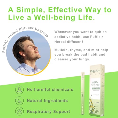 Image of Diffuser Upgraded with Extracts of Mullein, Thyme and Mint for Cleansing Lungs, Improving Breathing and Oral Air Freshening - 4 Packs
