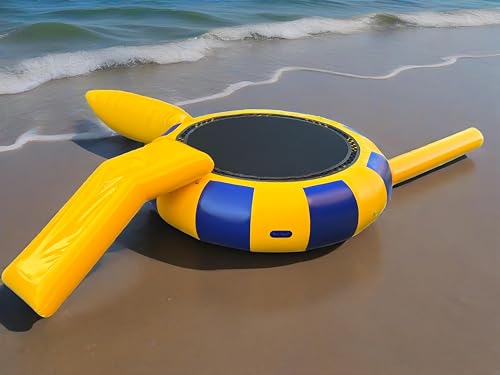 Dxysyldrun Watertrampolín para El Lago, Trampolín De PVC para El Lago, Watertrampolín con Tobogán, Watertrampolín Inflable, Plataforma De Natación para El Agua.