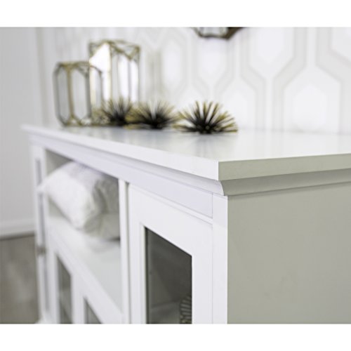 Walker Edison Traditional Wood Universal TV Stand for TV's up to 58" Flat Screen Living Room Entertainment Center, 52 Inch, White by Walker Edison - Image 5