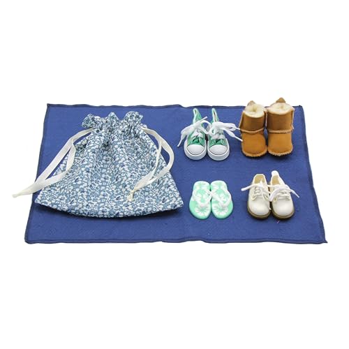 M.Vita Montessori Stereognostic Bag with Paired Mini Shoes, Sensory Matching Set, Mini Shoes Collection with Storage Bag, Felt Mat