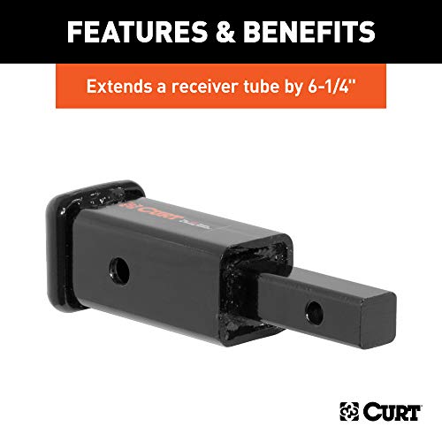 Curt 45785 Trailer Hitch Receiver Adapter, 1-1/4 To 2-Inch, 6-1/4-In Extension, 350 Lbs #TOP3