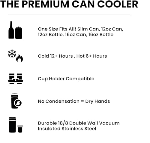 Image of Frost Buddy Universal Buddy Can Cooler - Fits All - For Regular 12 & 16 oz or Slim-Size Bottles - Insulated Double-Walled Stainless Steel (Merica)
