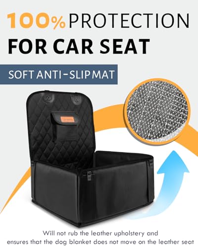 Looxmeer Hunde Autositz Extra Stabiler für Kleine Mittlere Hunde Ganz Schwarz