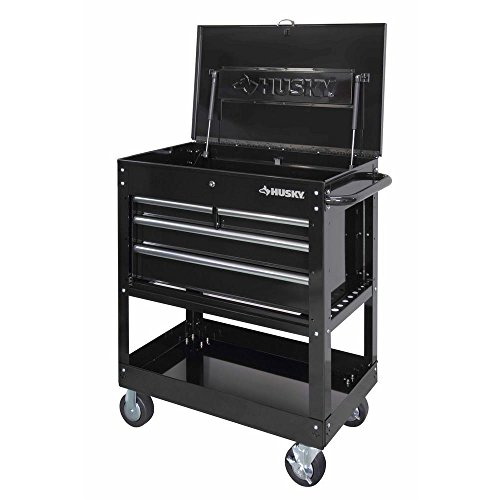 Husky HOUC3304B10 33 in. 4-Drawer Mechanics Tool Cart, Black