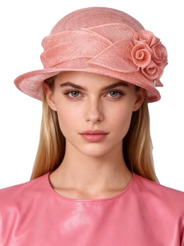 Sombrero fascinator de novia con velo y plumas miniatura 3