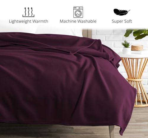 Image of Cloth Fusion Polar Fleece AC Blanket for Winter Single Bed,Soft Woolen Blanket for Travel & Sleeping (60x90 Inches, Wine)