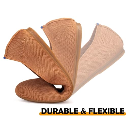 Image of Frank Mully Women's Ballet Flats Round Toe Walking Flats Slip On Work Shoes Knitted Flats Shoes for Woman Soft Lightweight
