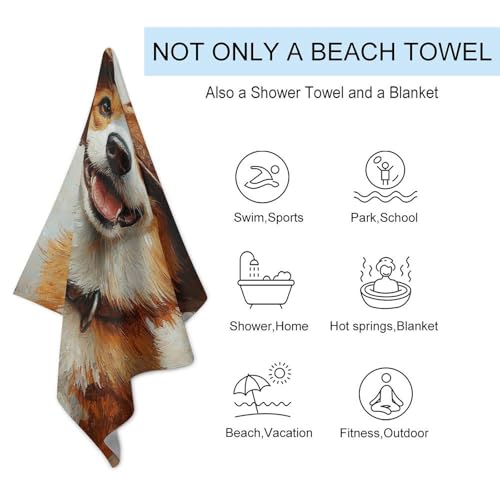 Serviette de plage extra large Corgi pour vos sorties piscine et spa