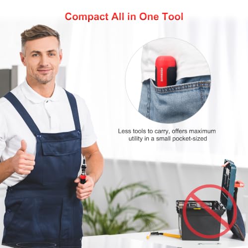 Image of SHARDEN 13-in-1 Ratchet Screwdriver Multi Screwdriver Tool All in One | Ratcheting Screwdriver Set with Phillips, Flat Head, Torx, Hex, Square, 180 Degree Pivoting Adjustable Angle Screw Driver