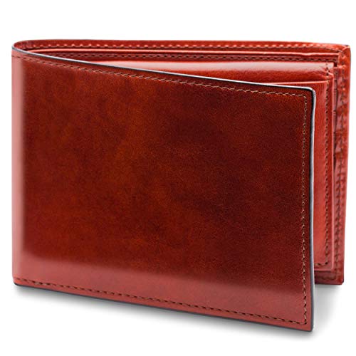 Bosca Men's Leather Wallet with Removable ID Passcase - Bifold Wallet for Men With 8 Card Slots, Premium Hand-Stained Leather With Gift Packaging, Cognac Brown