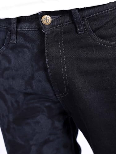 Image of The Indian Garage Co Men Baggy Solid Mid-Rise Stretchable Jeans