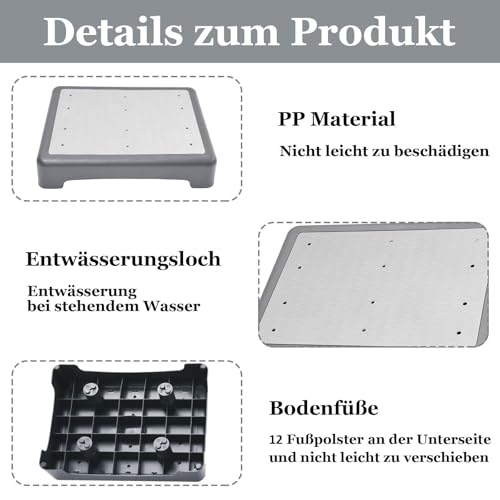 CAAGGMM rutschfest Halbstufe, Einstiegshilfe Tritthocker, rutschfeste Mobilitätsstufenplattform, Tragbare Steighilfe Treppen Stufe, Tragkraft von bis zu 200 kg, für Badewanne, Auto, Grau