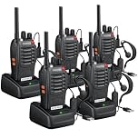 Proster Walkie Talkies Long Range 5PCS - Walkie Talkies for Adults with Rechargeable Battery, Earpieces, 16CH PMR446 2 Way Radio, VOX Hands-Free, LED Flashlight for Hiking Outdoor Activities