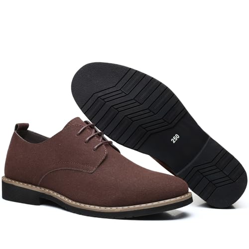 kkdom Mens Dress Shoes Casual Oxford Shoes Brown Size 9 by kkdom - Image 5