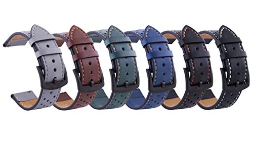 Bracelets de montre 20mm 22mm cuir de veau classique interrupteur de remplacement - 7