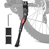 Adjustable Bike Kickstand Compatible with Nishiki, Bicycle Side Kickstand, Aluminum Alloy Bike Kick Stand, Easy to Install, for 22 24 26 Inch Mountain Bikes, MTB and Road Bikes Accessories, Black