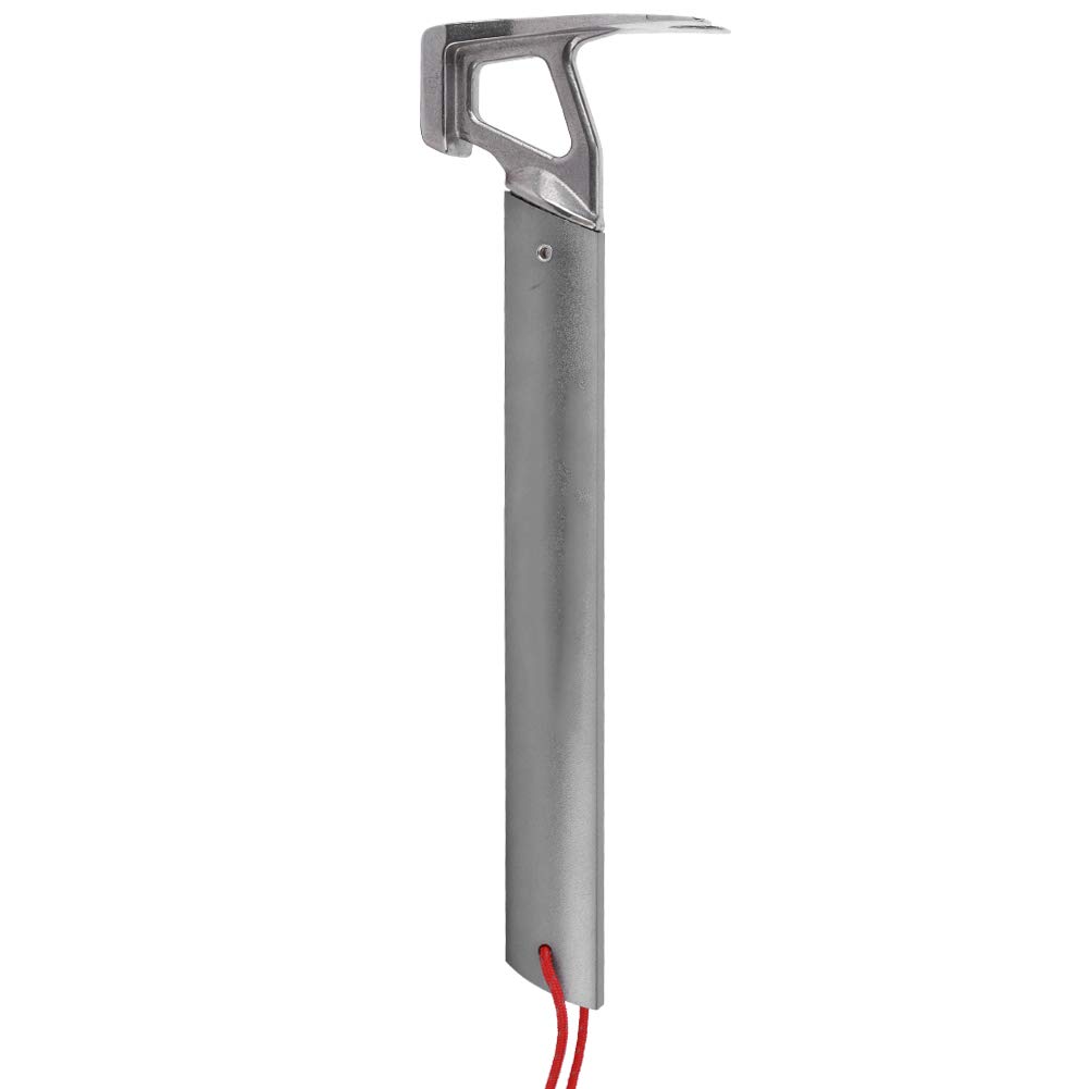 Multifunktionaler Camping Hammer, Edelstahl Leichte Zeltstifte Pfahl Nagelzieher Entferner für Camping Wandern Gartenarbeit