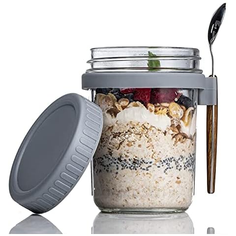 Taxually Vaso de Cereales y Yogur Portátil con Cuchara Cover