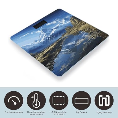 Báscula digital para baño con vidrio templado y pantalla grande miniatura 3