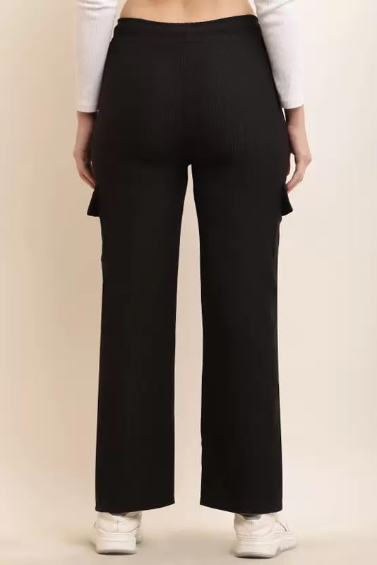 Image of Women Solid Loose Fit Knitted Cargo - Parent